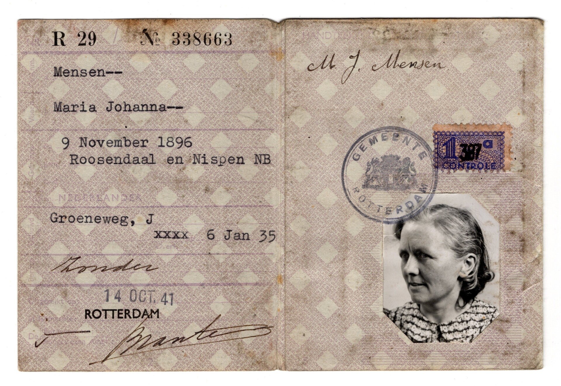 Dutch 'persoonsbewijs' from Rotterdam