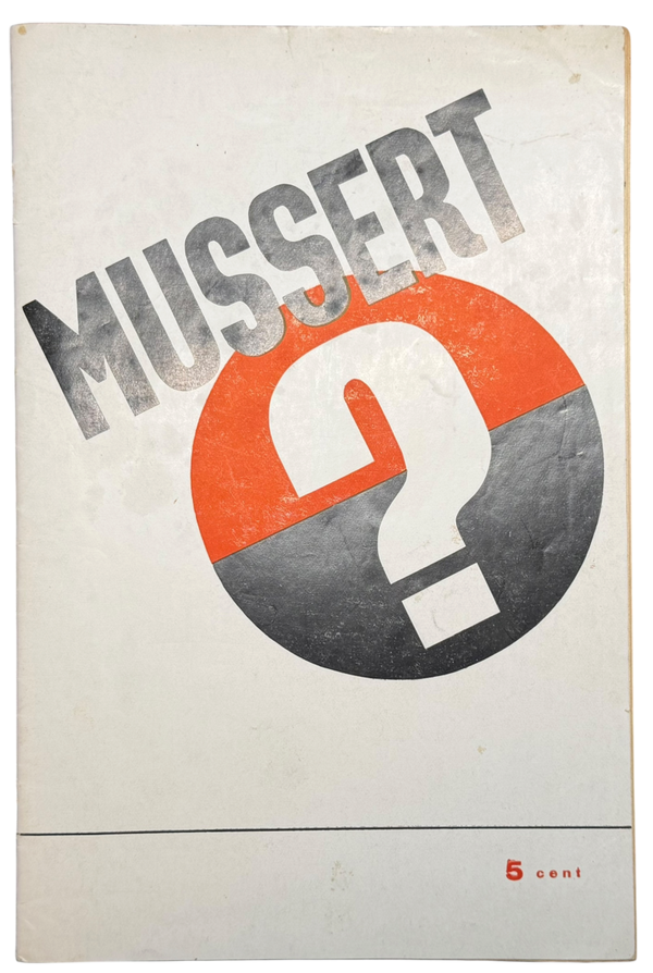 Dutch NSB brochure 'Mussert?' 1936