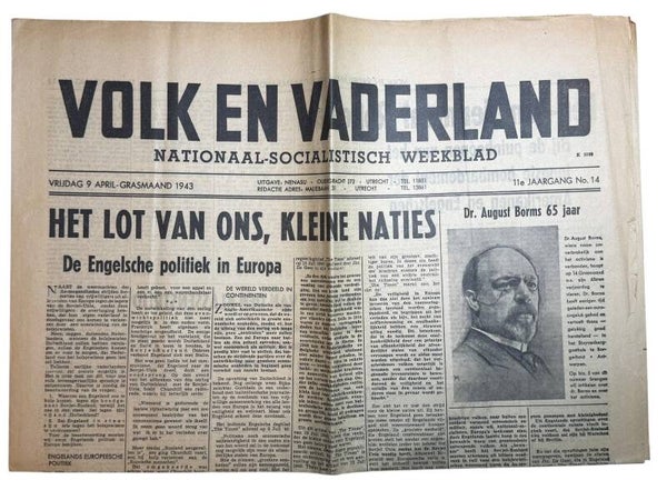 Dutch NSB newspaper 'Volk en Vaderland' 11th year No. 14