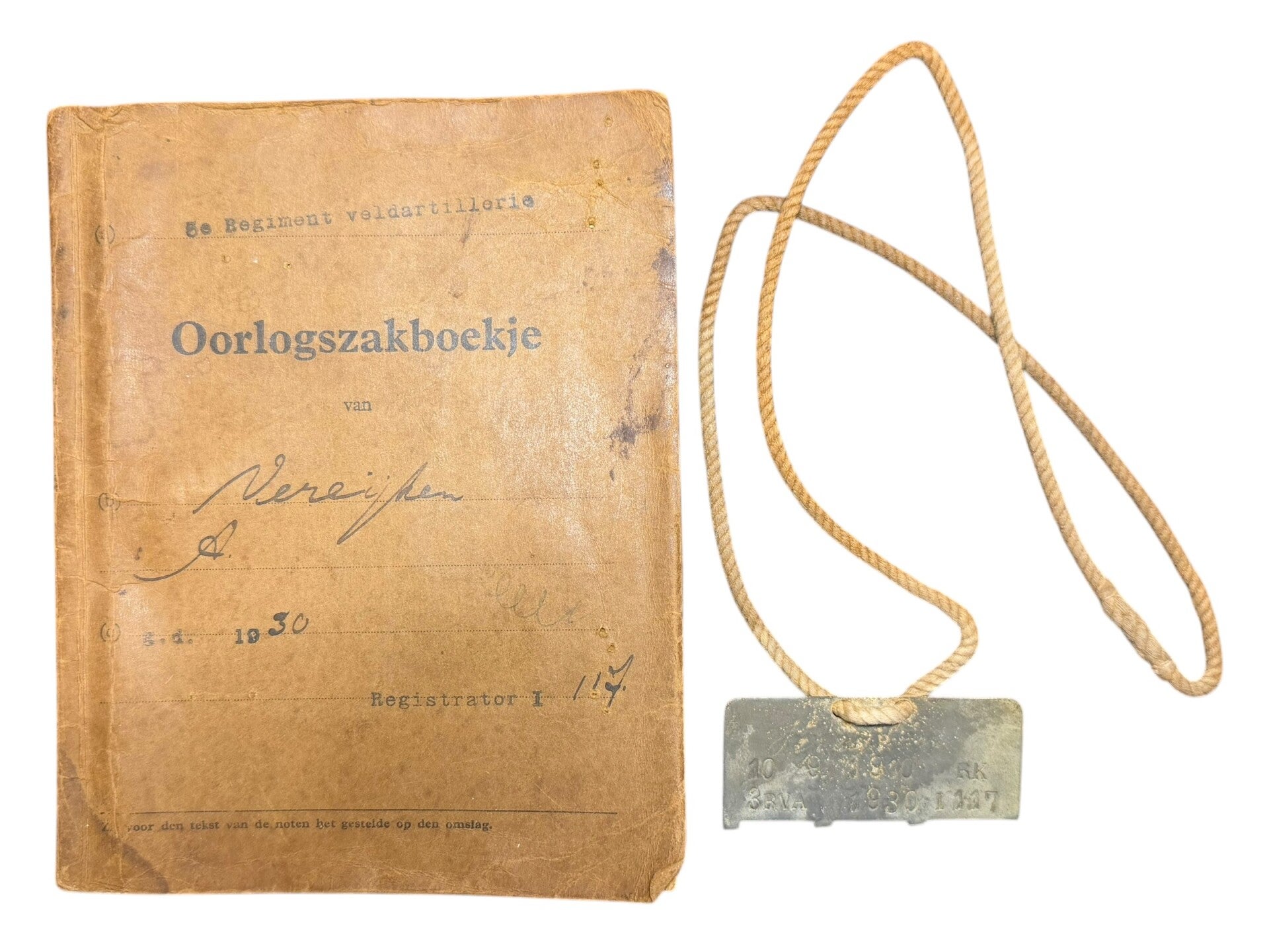 Dutch “oorlogszakboekje” 3rd Regiment Field Artillery