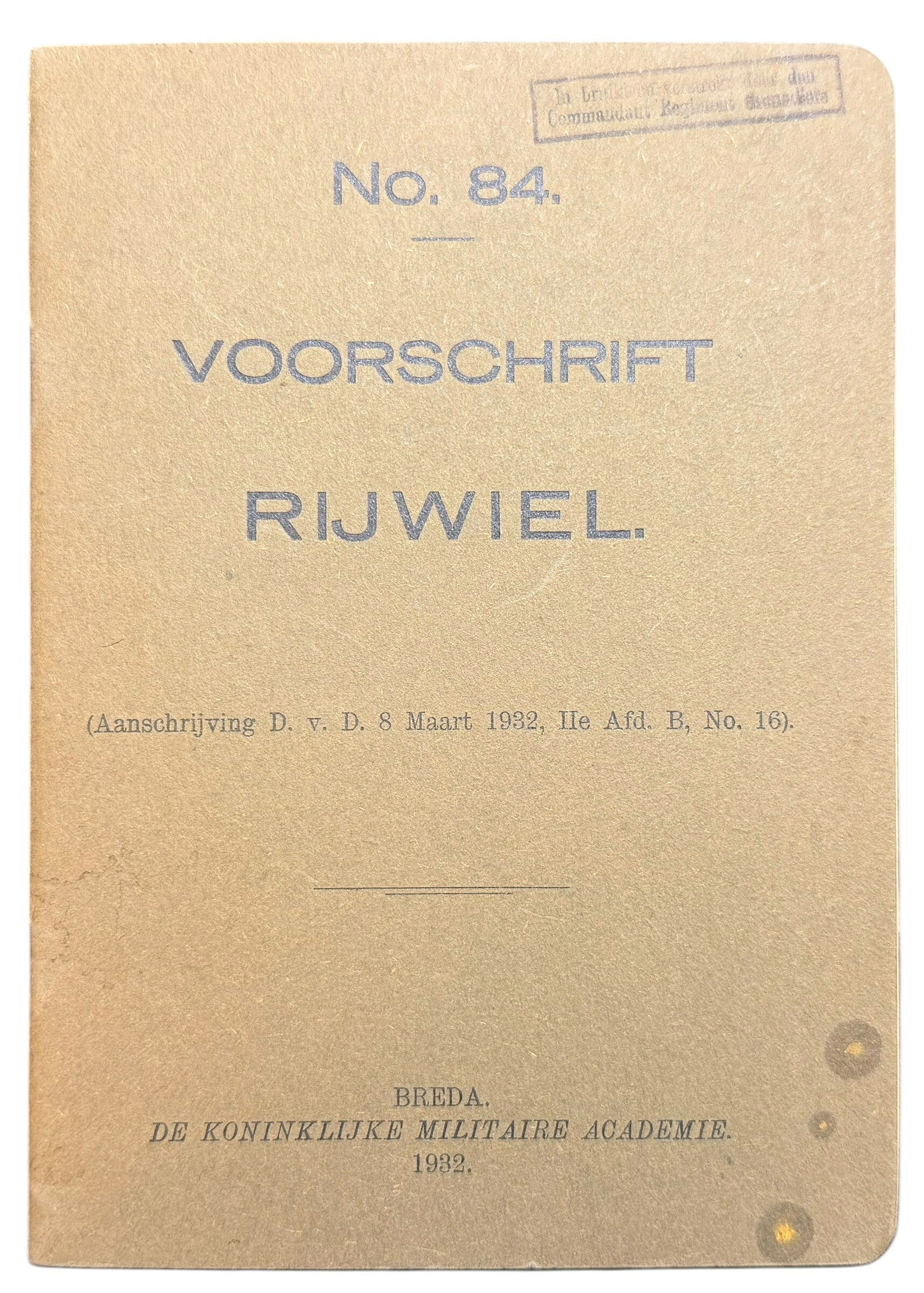 Dutch bicycle manual No. 84 1932