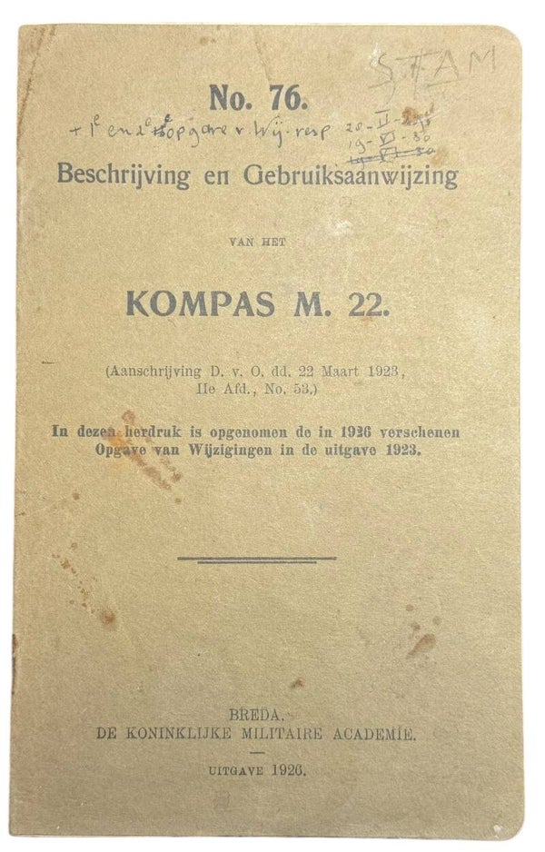 Dutch manual for the M22 compass