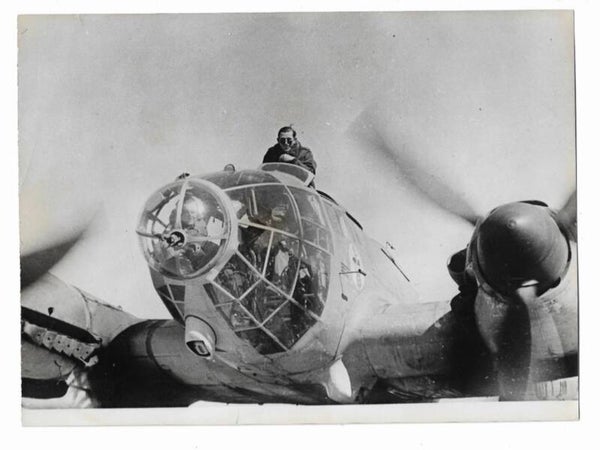 German press photo Heinkel He 111 "Flight through the Sahara" 1942