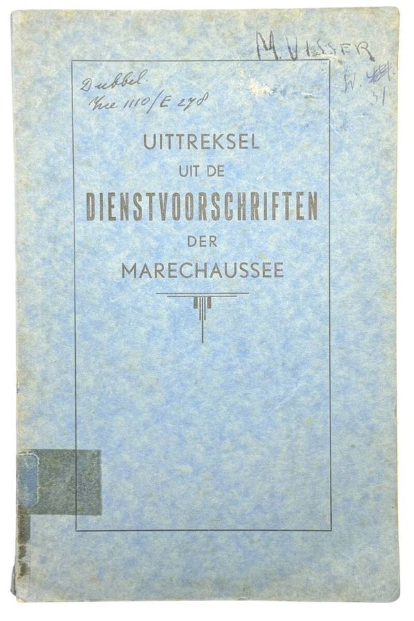 Dutch excerpt from the Dienstvoorschriften der Marechaussee