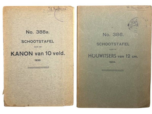 Dutch Howitzer regulations 1933–34 named to Staff I-8 R.A.