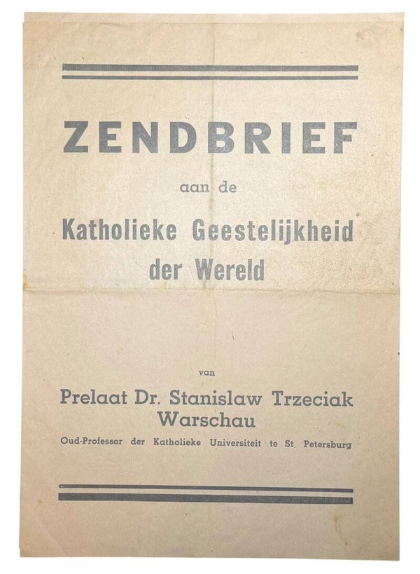 Dutch pamphlet: “Pastoral Letter to the Catholic Clergy of the World” – Prelate Dr. S. Trzeciak