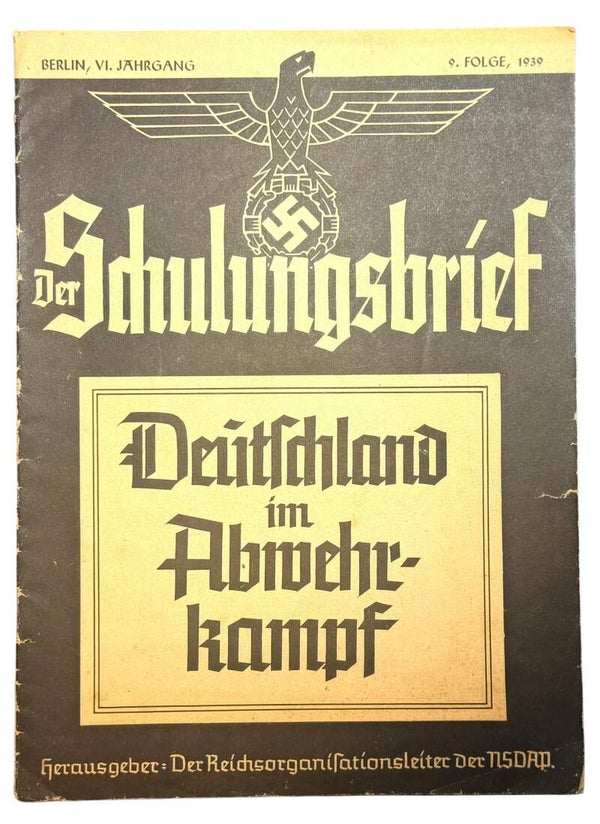 German magazine 'Der Schulungsbrief' Issue 9, 1939