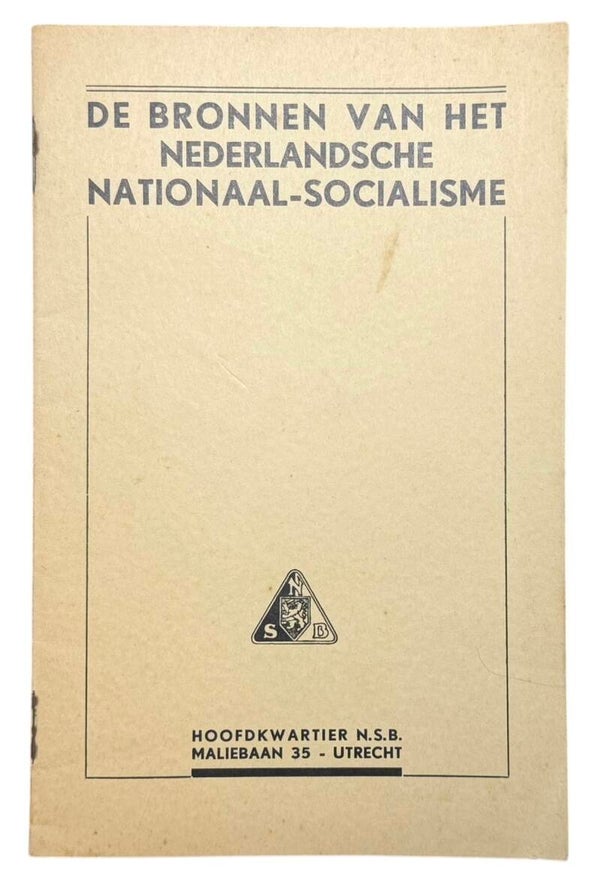 Dutch NSB brochure 'Sources of National Socialism' 1937