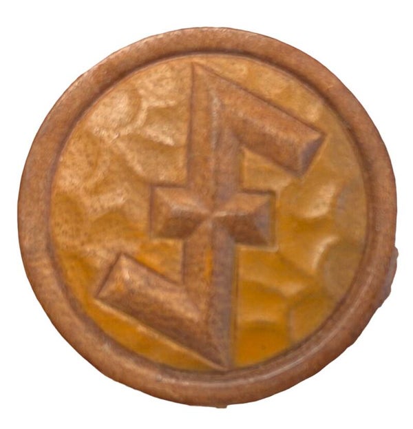 German WHW Leather wolfsangel pin 1935/36