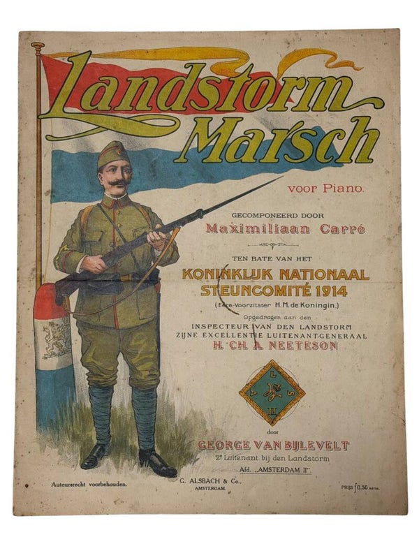 Dutch sheet music 'Landstorm March' 1914