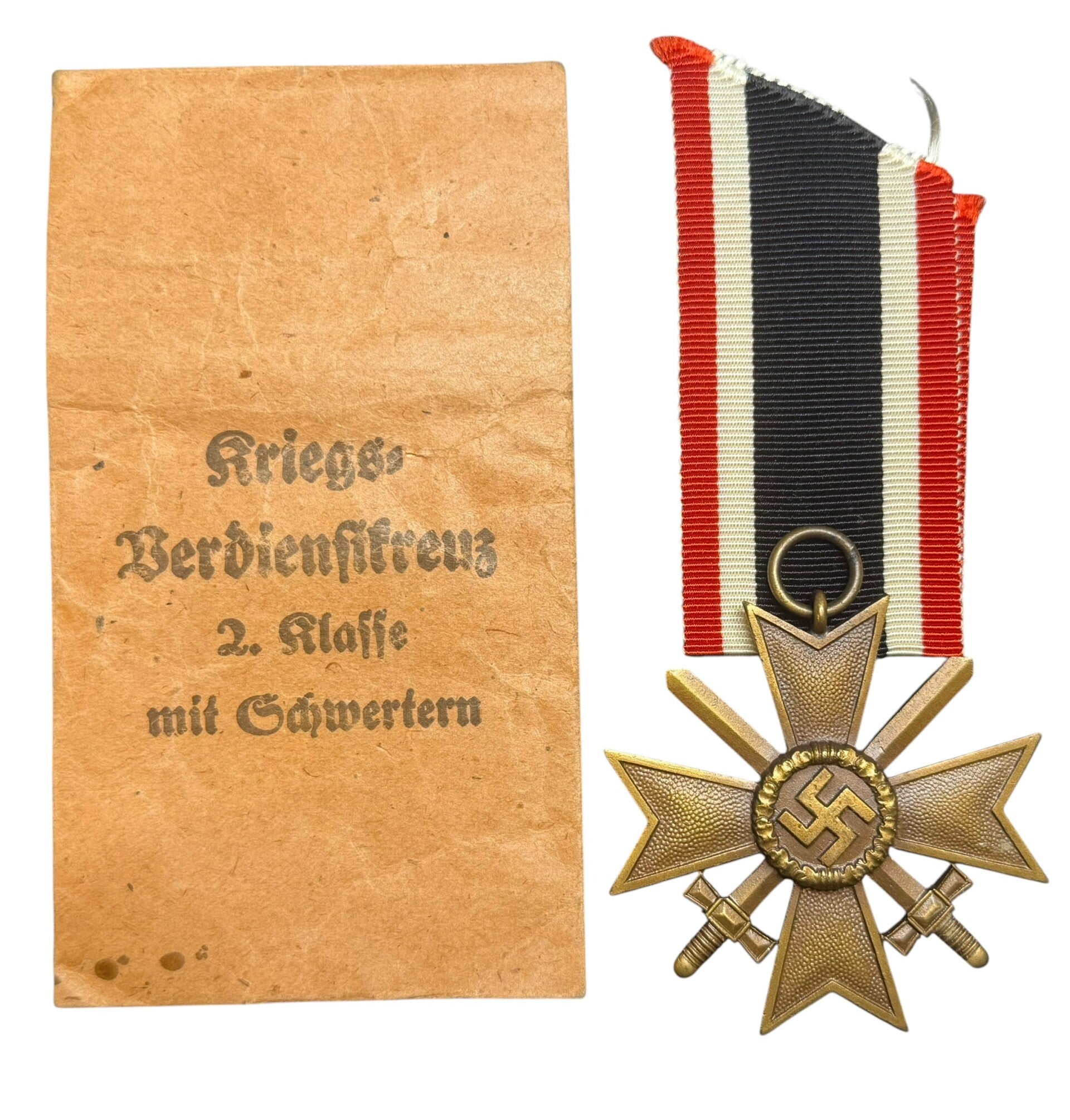 German War Merit Cross 2nd Class with Swords '16' in pouch