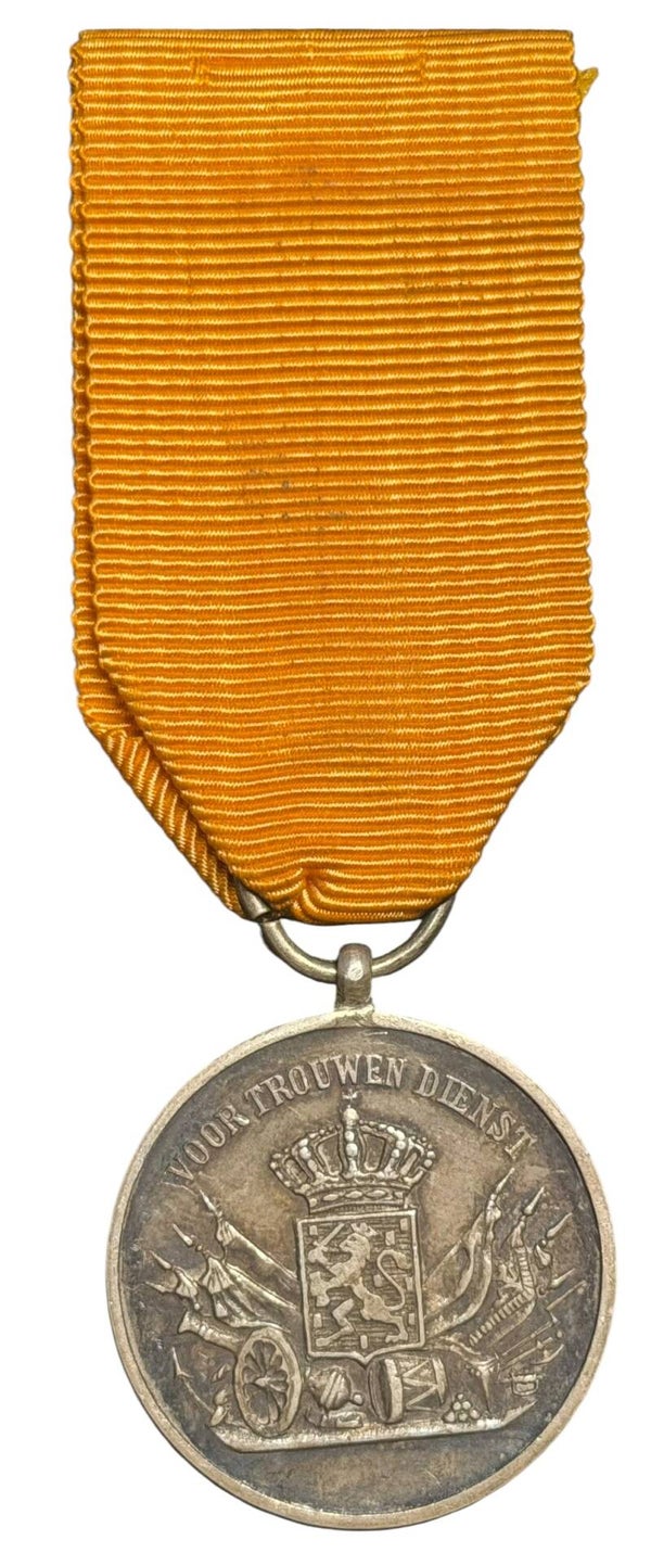 Dutch silver 24-year faithful service medal (Wilhelmina)