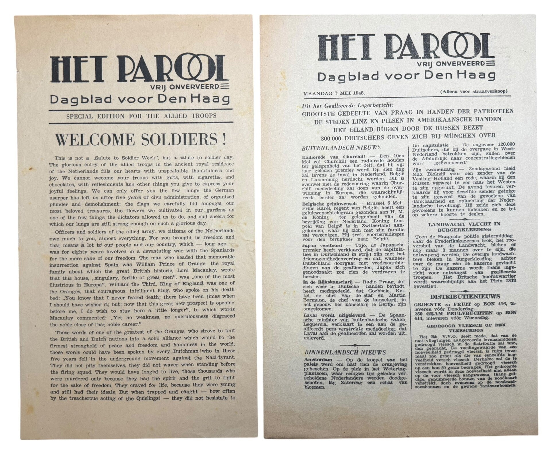 Dutch resistance newspapers 'Het Parool' Den Haag