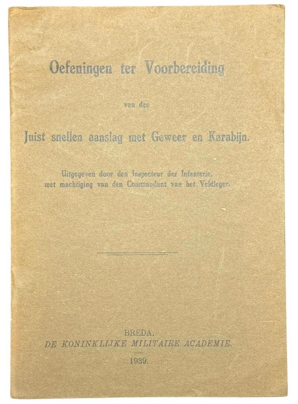 Dutch manual Oefeningen ter Voorbereiding 1939