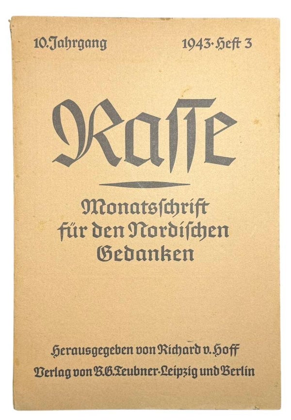 German Rasse Monatsschrift booklet No 3 1943