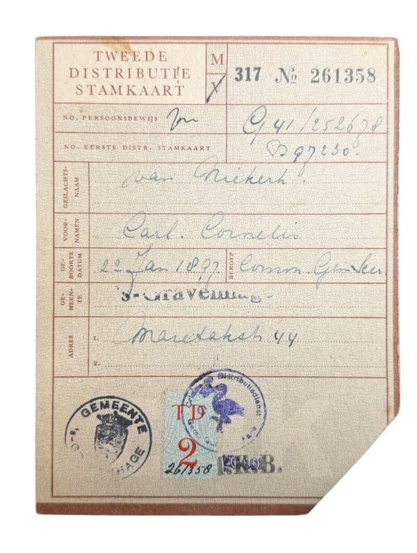 Dutch personnel card from The Hague from a artist