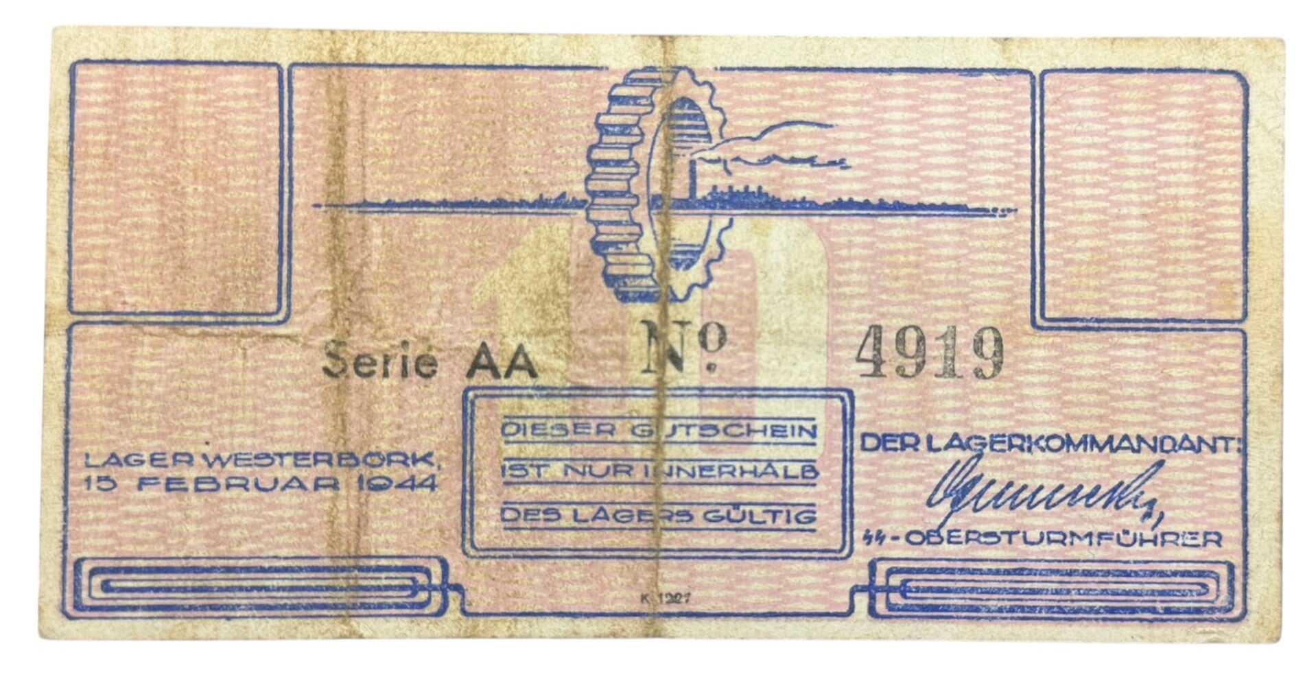 Dutch Westerbork camp money 10 cent