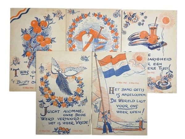 Dutch liberation cards 5 May 1945