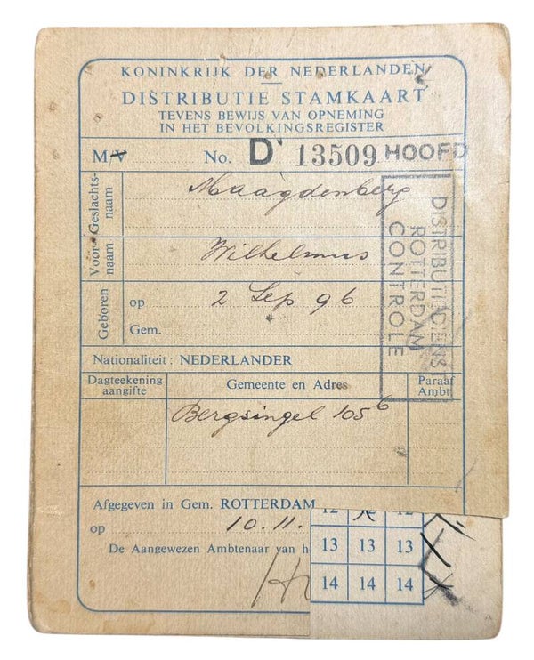 Dutch personnel card from Rotterdam