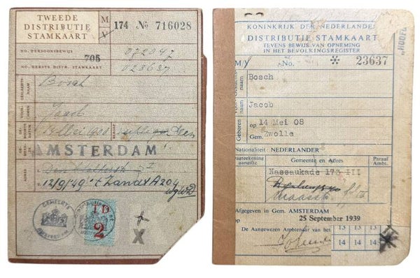 Dutch personnel cards from Amsterdan