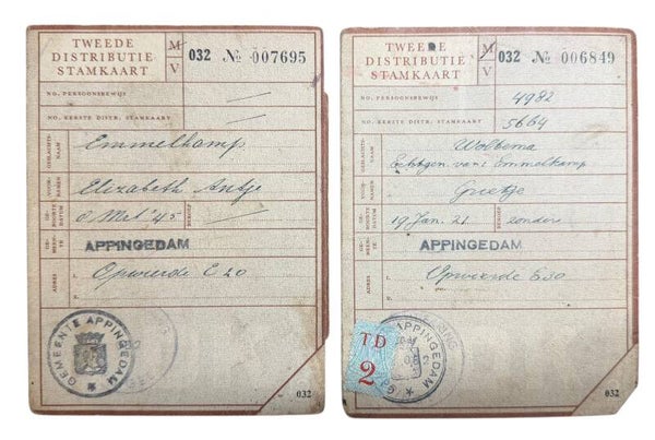Dutch personnel cards from Appingedam
