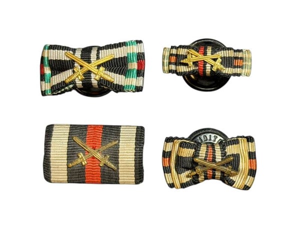 Set of 4 military ribbon bars with crossed swords