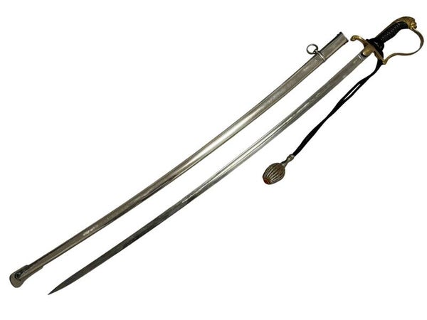 Dutch 'Yzerhouwer' lion’s head officer’s sword in scabbard