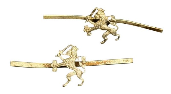 Dutch small set of white lion badges State Police