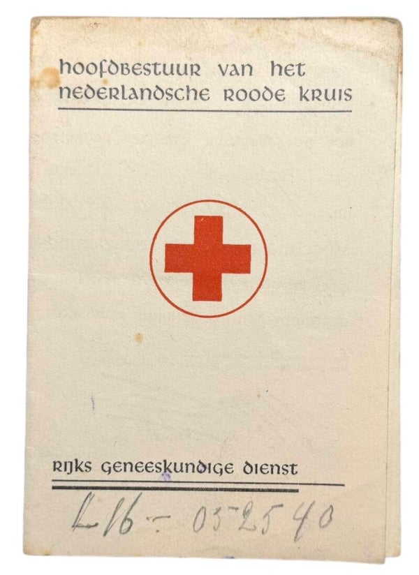 Dutch Red Cross identification card 1944 from The Hague + signatures of liberators