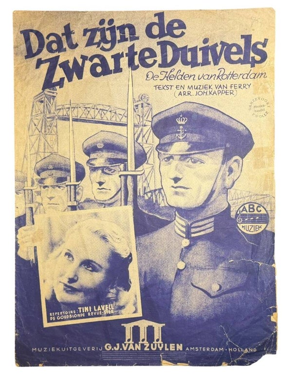 Dutch song sheet 'Dat zijn de zwarte duivels' 1946
