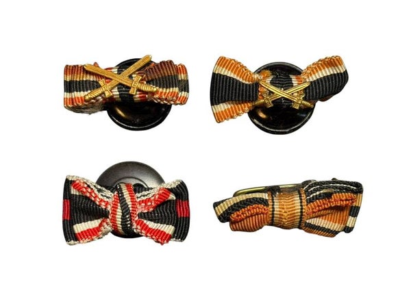 German set of Hindenburg Cross & Iron Cross buttonhole miniatures
