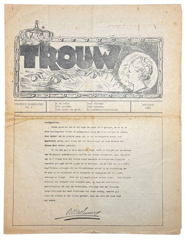 Dutch resistance newspaper 'Trouw', 2nd Year No. 5