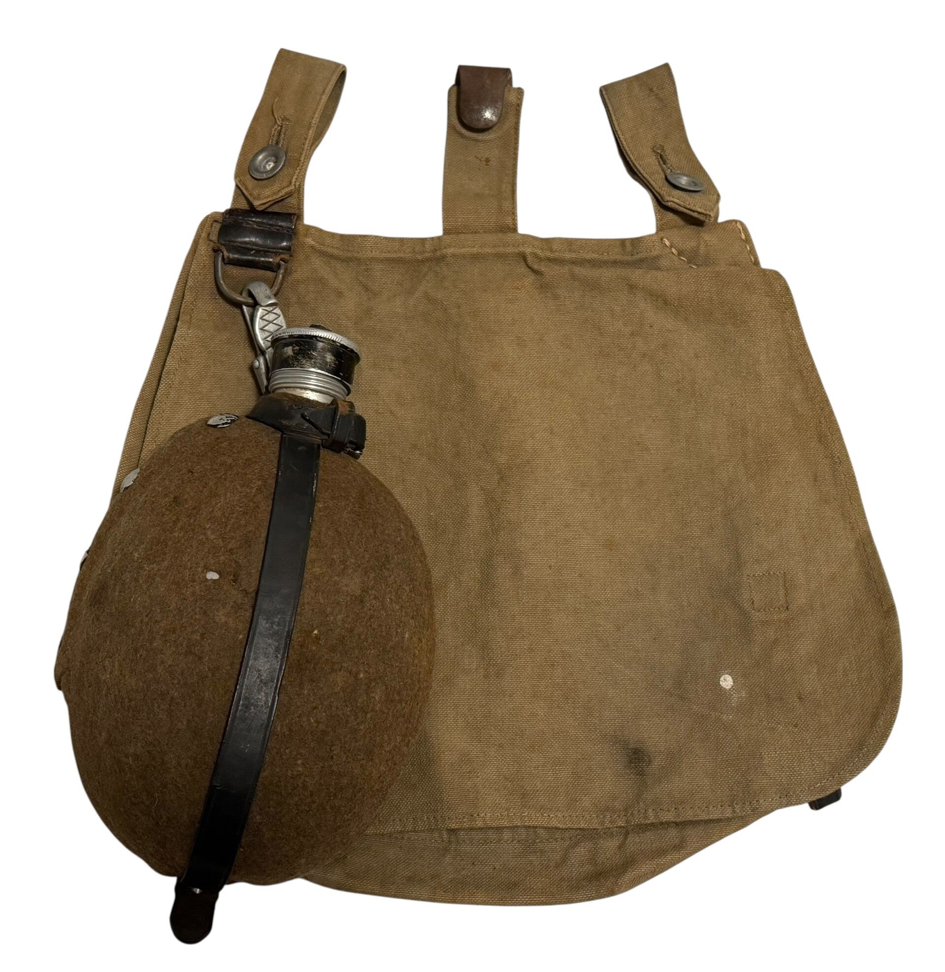 German HJ (Hitler Youth) Early Bread Bag + Canteen