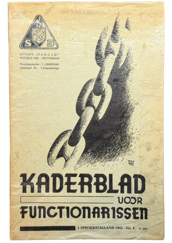 Dutch brochure 'Kaderblad voor Functionarissen' 1942 No. 4, laminated
