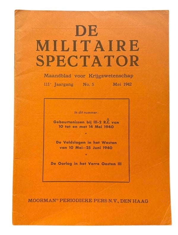 Dutch Booklet 'De Militaire Spectator' No. 5 111e Year