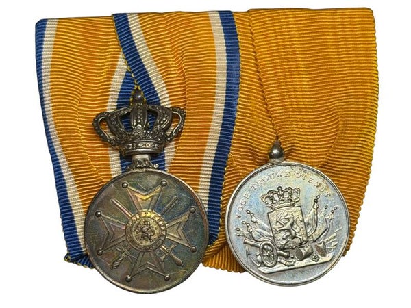 Dutch medal bar Loyal Service + Order of Orange-Nassau with swords