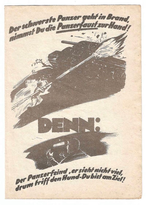 German Panzerfaust instruction Flyer
