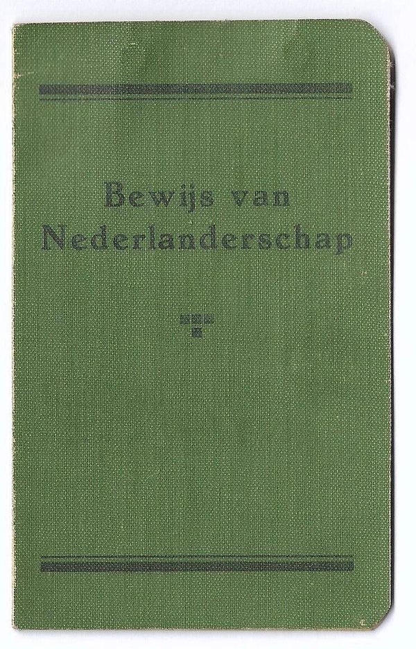 Dutch certificate of Dutch nationality Heerlen 1939