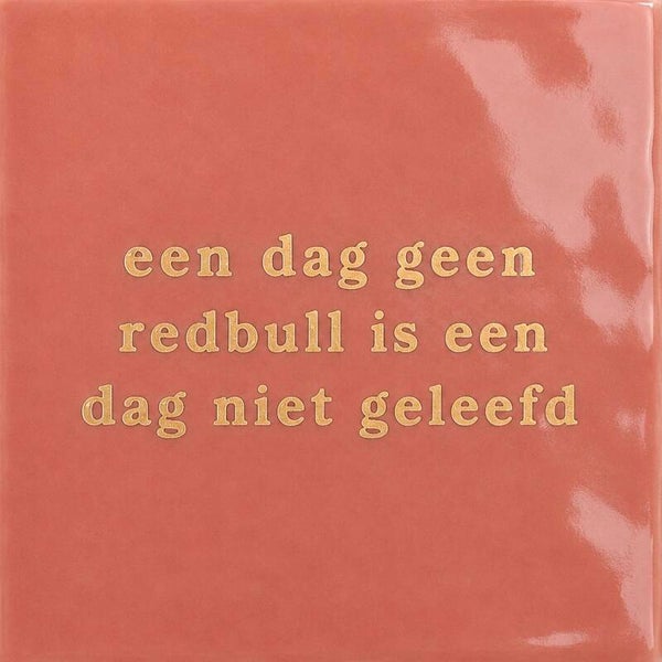 Redbull tegeltje roze/goud