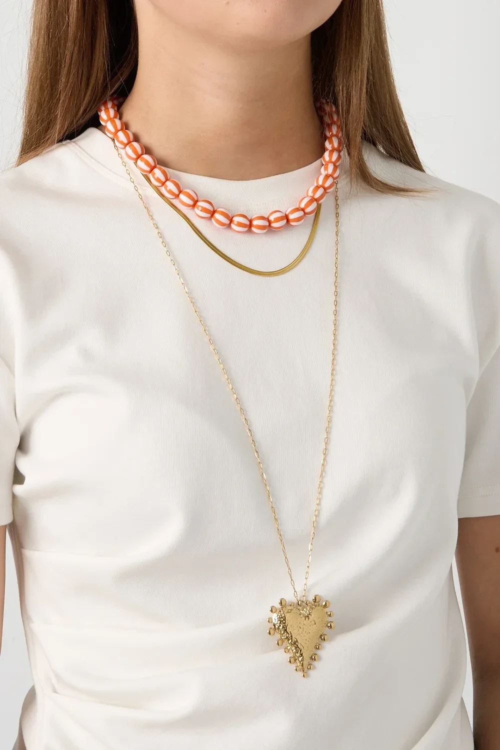 Statement heart ketting goud