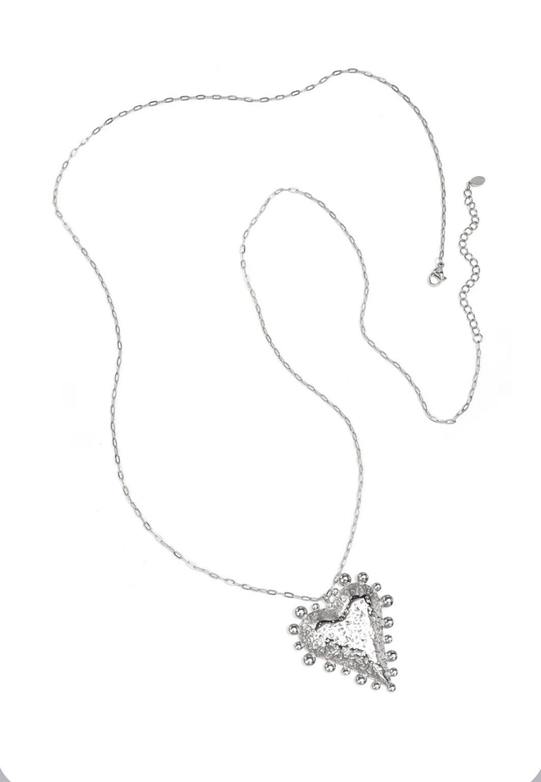 Statement heart ketting zilver