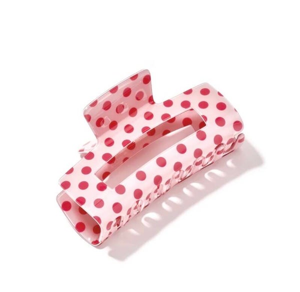 Haarclip polka dots roze