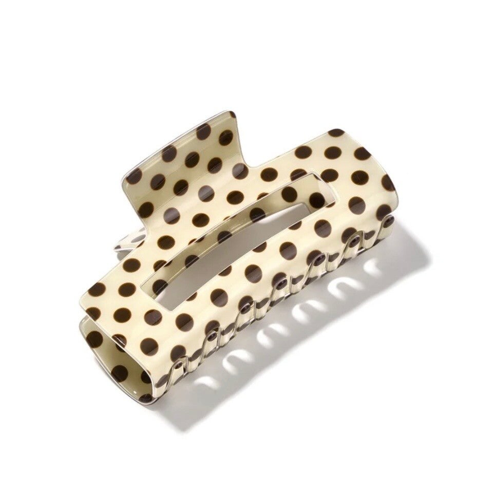 Haarclip polka dots bruin