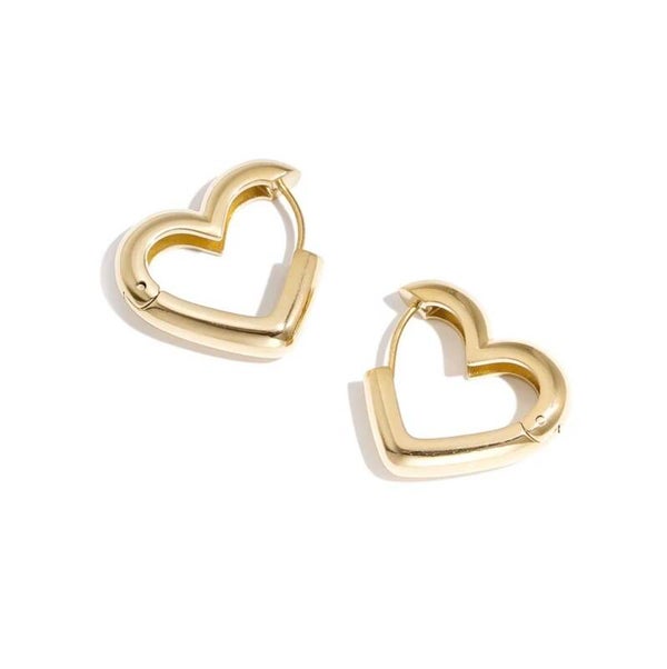 Open heart oorbellen goud