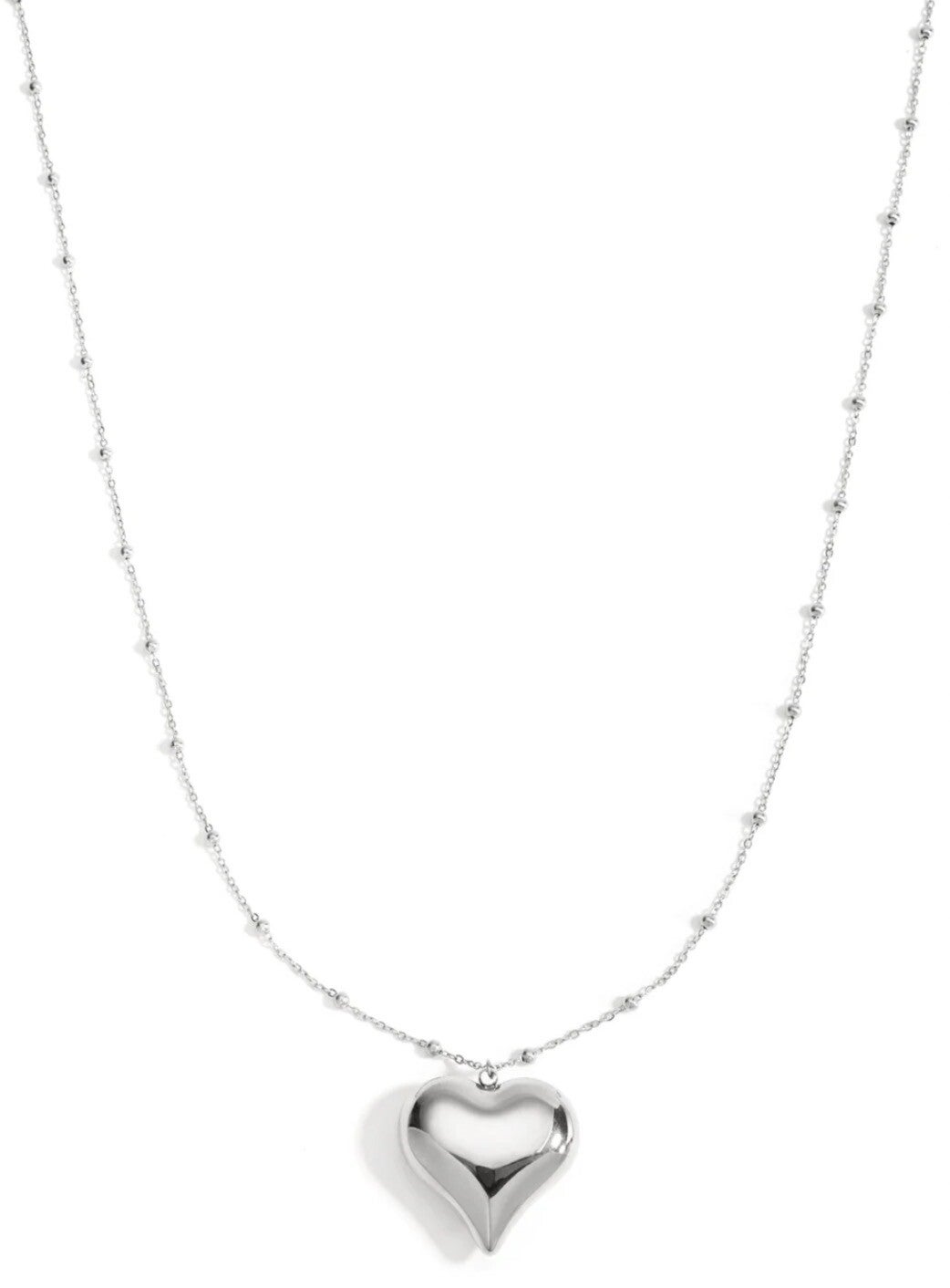 Bold heart ketting zilver