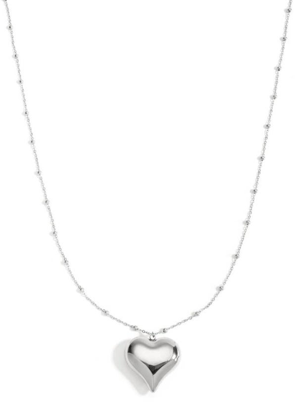Bold heart ketting zilver