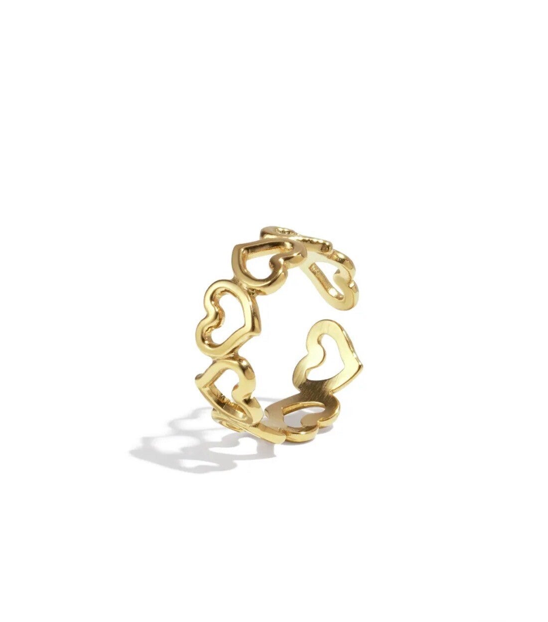 Open heart ring goud