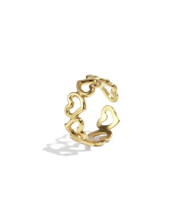 Open heart ring goud