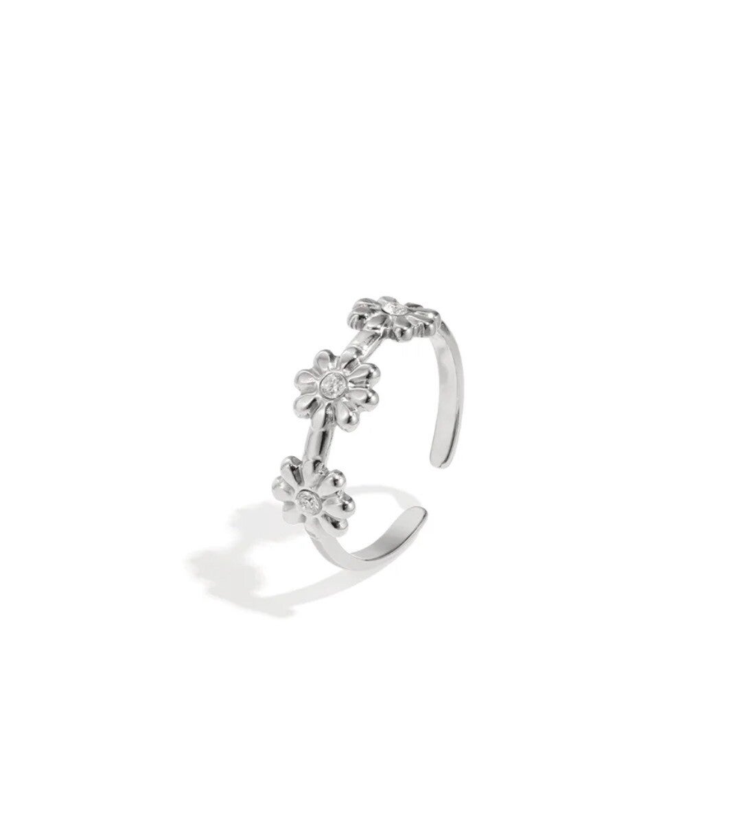 Little daisies ring zilver