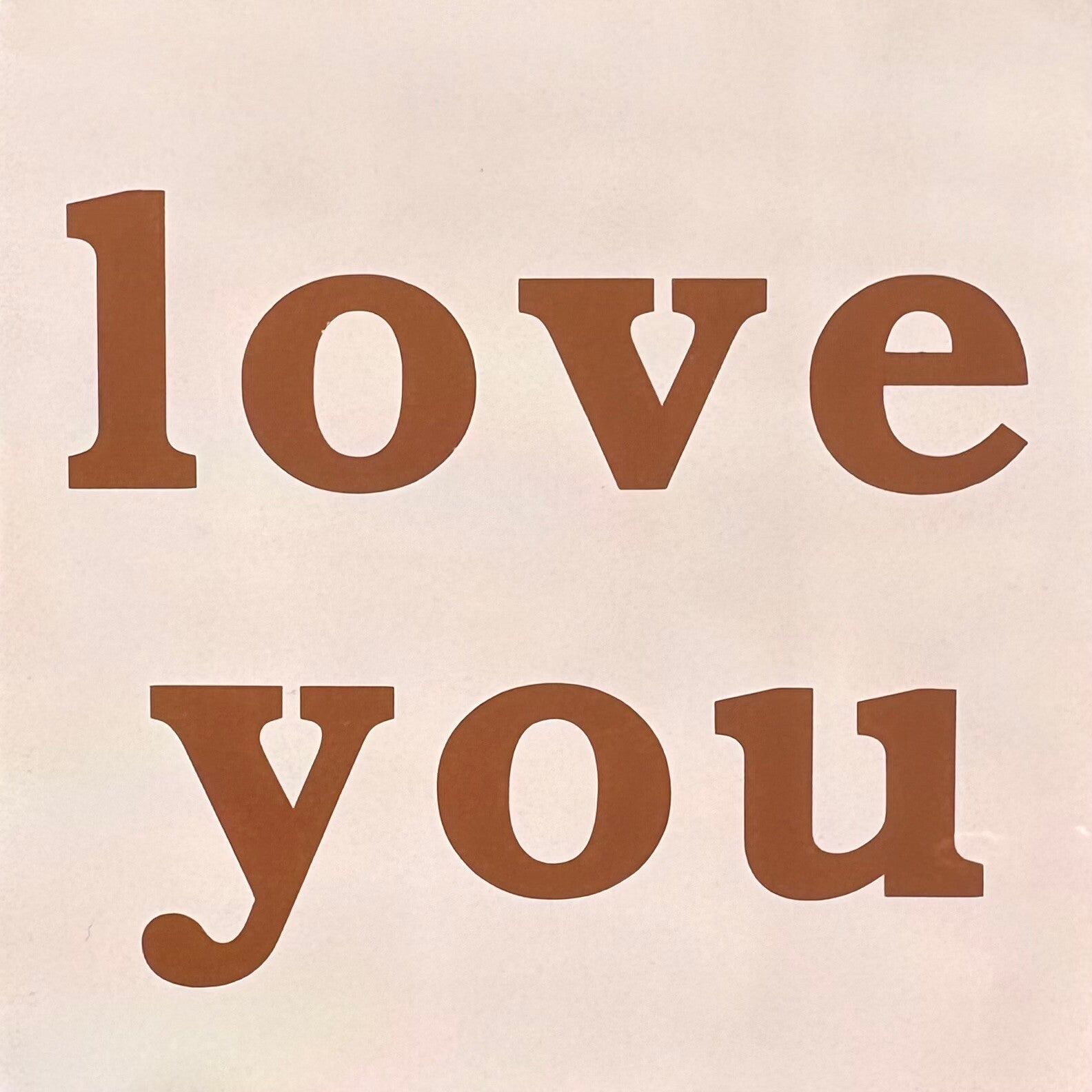 Love you tegeltje lichtroze/bruin